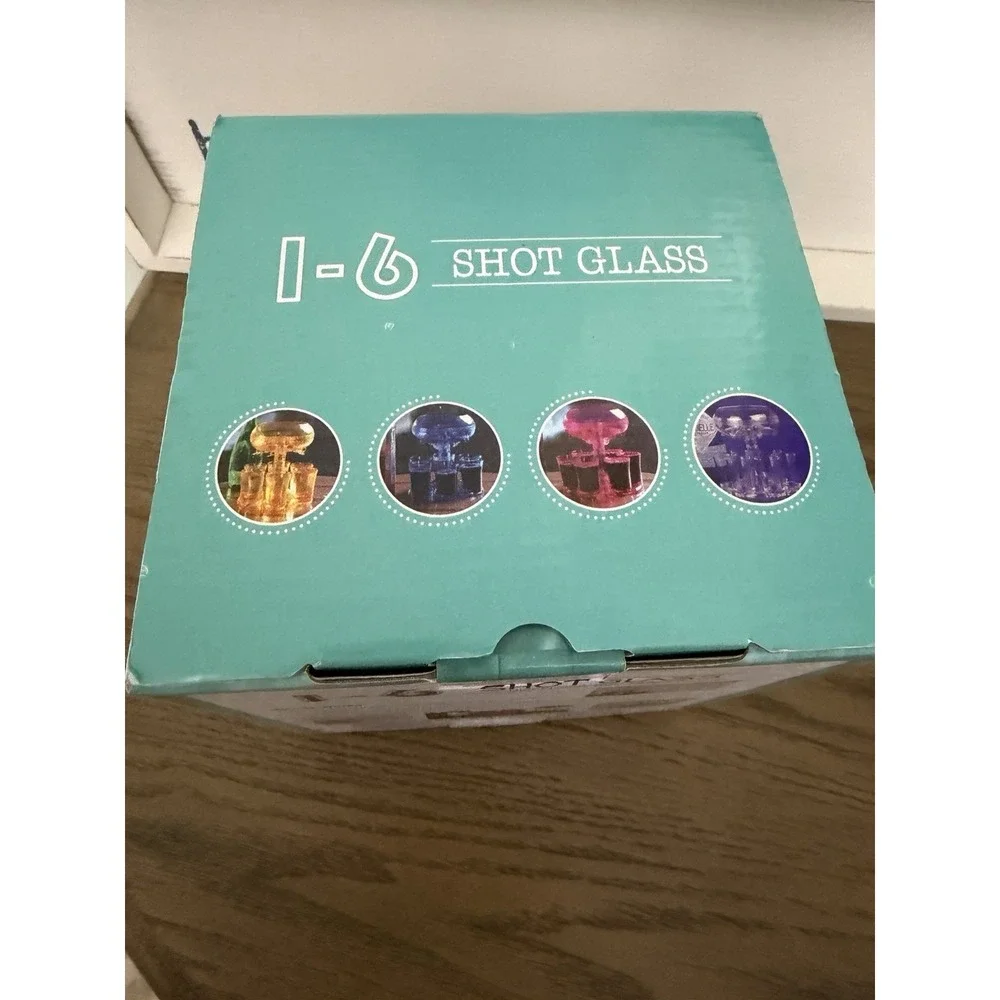 1-6 Shot Glass Dispenser Party Bar Drink Holder‎ Set Cocktail Barware New In Box